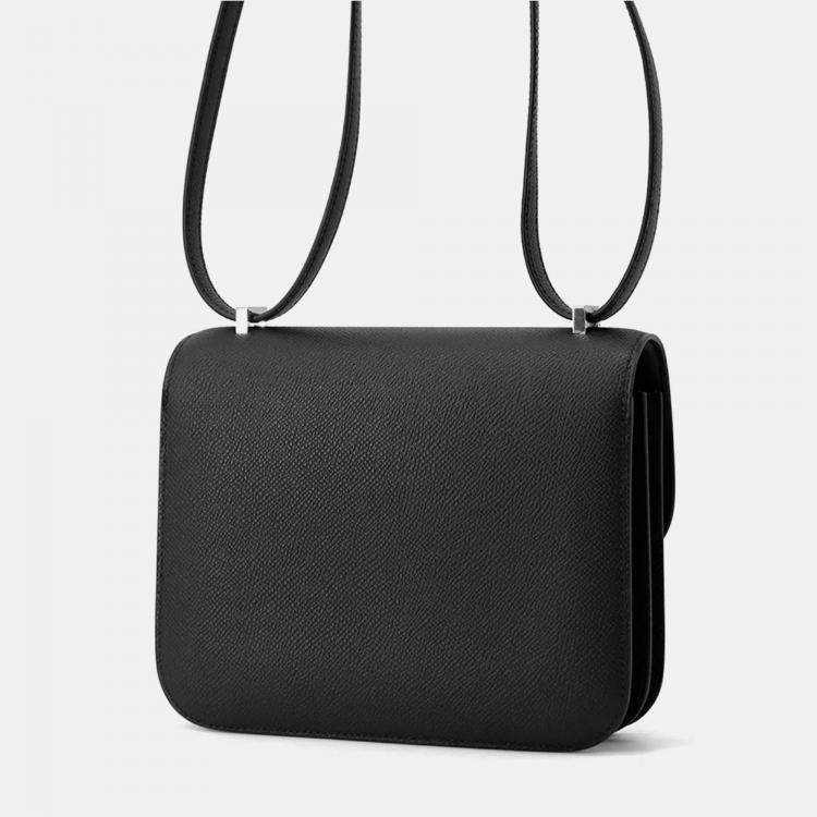 Pre Owned Hermes Constance Mini Black Epsom Leather Shoulder Bag