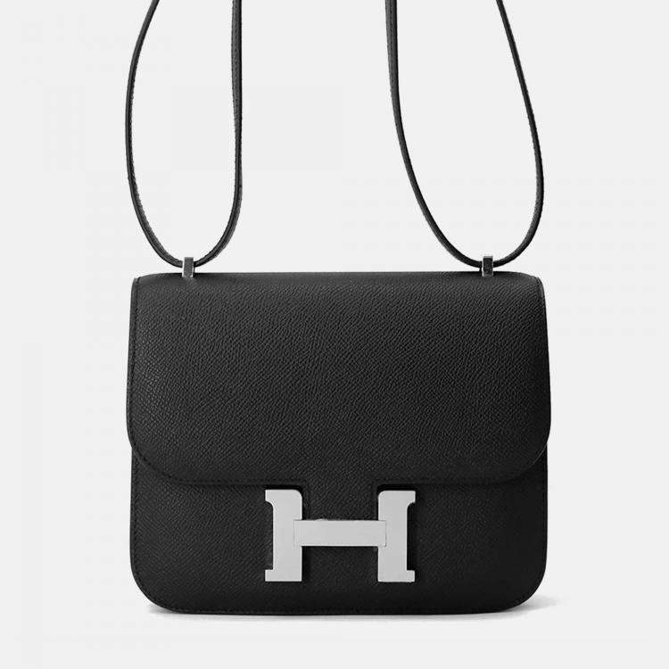 Pre Owned Hermes Constance Mini Black Epsom Leather Shoulder Bag