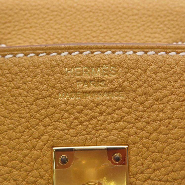 Pre Owned Hermes Birkin 25 Natural Sable Togo Leather Handbag