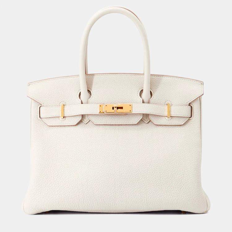 Pre Owned Hermes Birkin 30 Beton Togo Leather Handbag