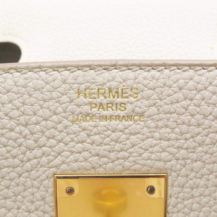 Pre Owned Hermes Birkin 30 Beton Togo Leather Handbag
