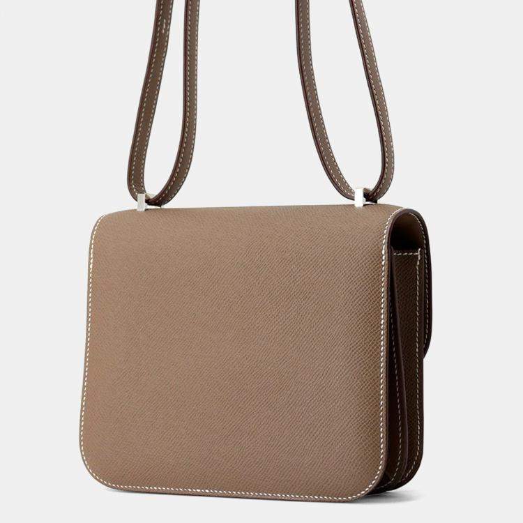 Pre Owned Hermes Constance III Mini Etoupe Epsom Leather Shoulder Bag
