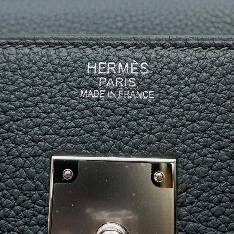 Pre Owned Hermes Birkin 30 Vert Mangrove Togo Leather Handbag