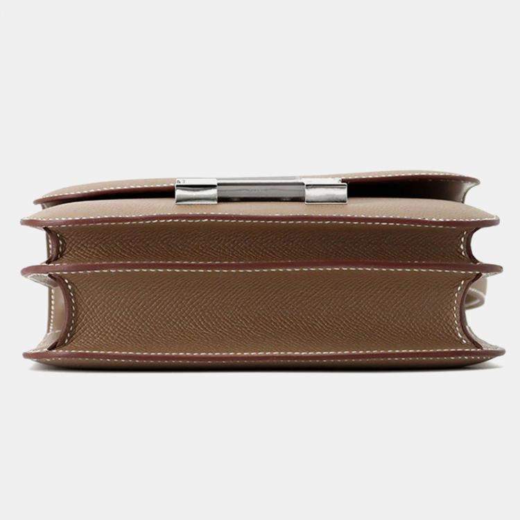 Pre Owned Hermes Constance Mini Etoupe Epsom Leather Shoulder Bag