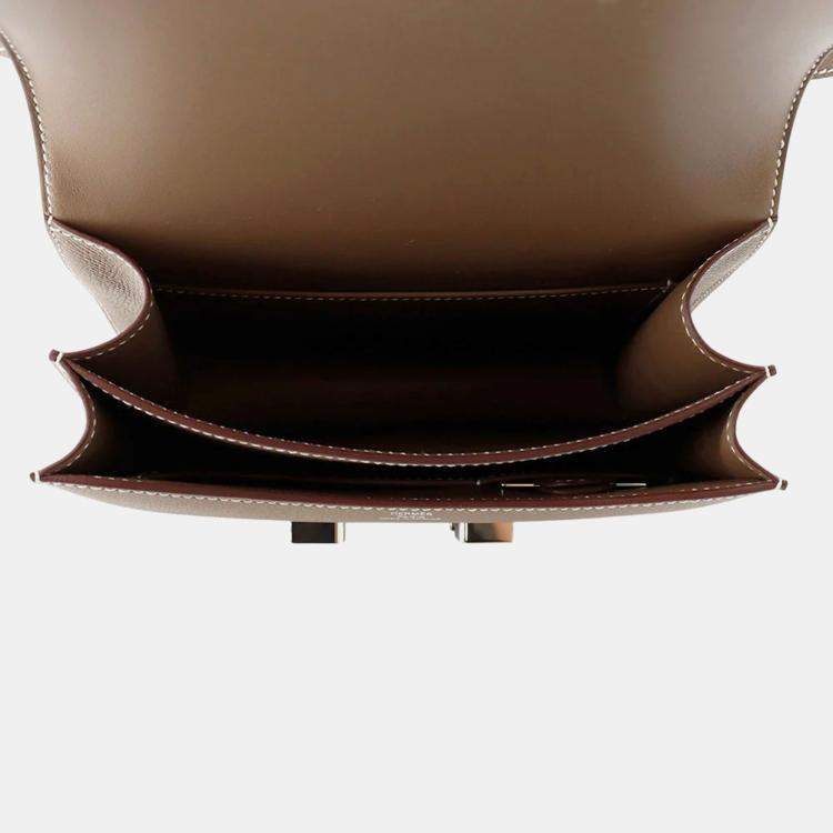 Pre Owned Hermes Constance Mini Etoupe Epsom Leather Shoulder Bag