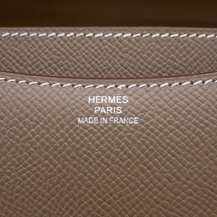 Pre Owned Hermes Constance Mini Etoupe Epsom Leather Shoulder Bag