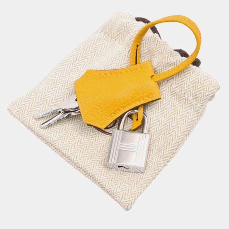 Pre Owned Hermes Birkin 25 Jaune Ambre Togo Leather Handbag
