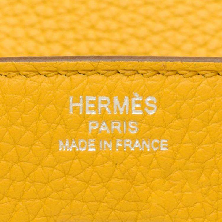 Pre Owned Hermes Birkin 25 Jaune Ambre Togo Leather Handbag