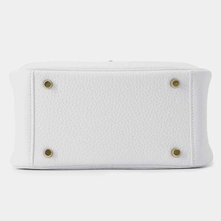 Pre Owned Hermes Lindy Mini New White Taurillon Clemence Bag 