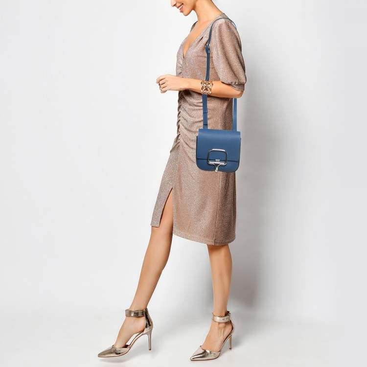 Pre Owned Hermès Bleu France Epsom Leather Della Cavalleria Mini Bag