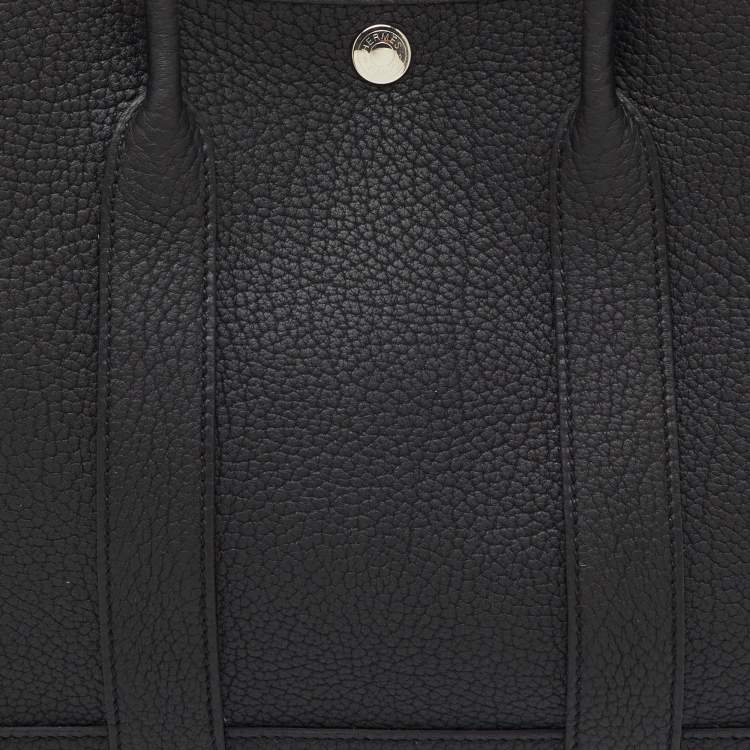 Pre Owned Hermes Black Negonda Leather Garden Party 30 Bag