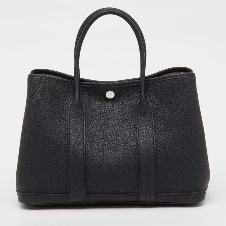 Pre Owned Hermes Black Negonda Leather Garden Party 30 Bag