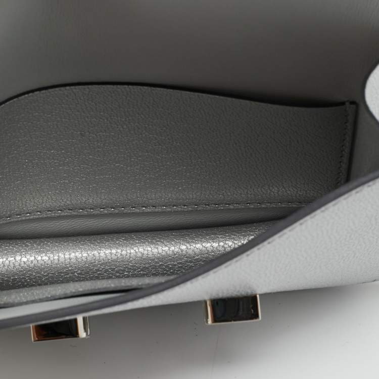 Pre Owned Hermès Argent Chevre Chamkilight Leather Constance Slim Wallet