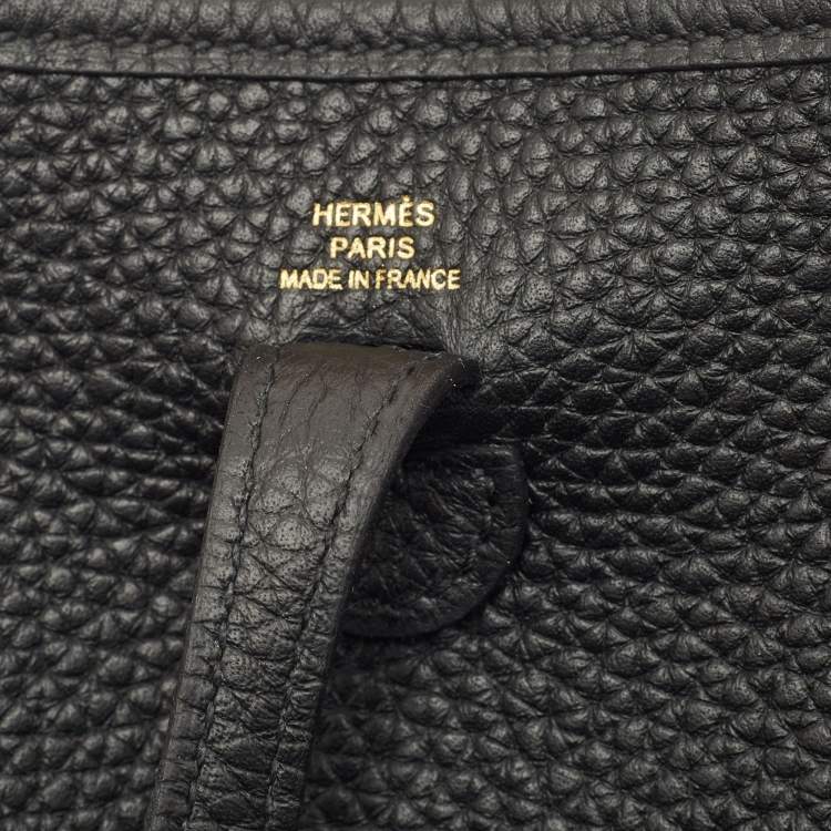 Pre Owned Hermes Noir/Ebene Taurillon Clemence Leather Evelyne Amazone TPM Bag