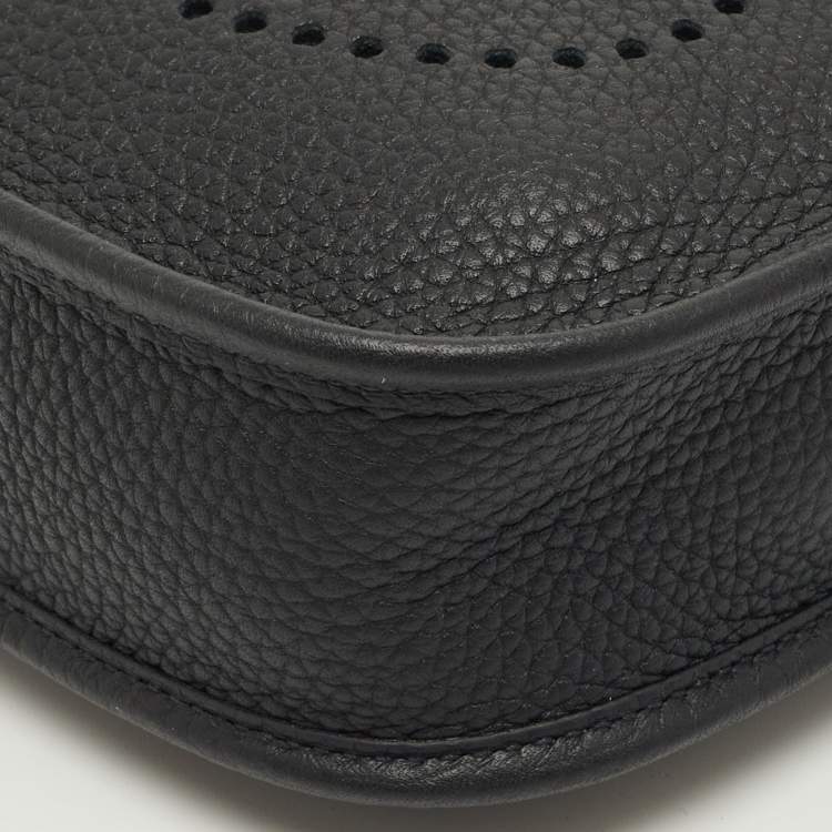 Pre Owned Hermes Noir/Ebene Taurillon Clemence Leather Evelyne Amazone TPM Bag