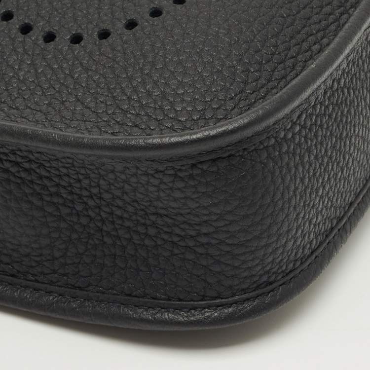 Pre Owned Hermes Noir/Ebene Taurillon Clemence Leather Evelyne Amazone TPM Bag