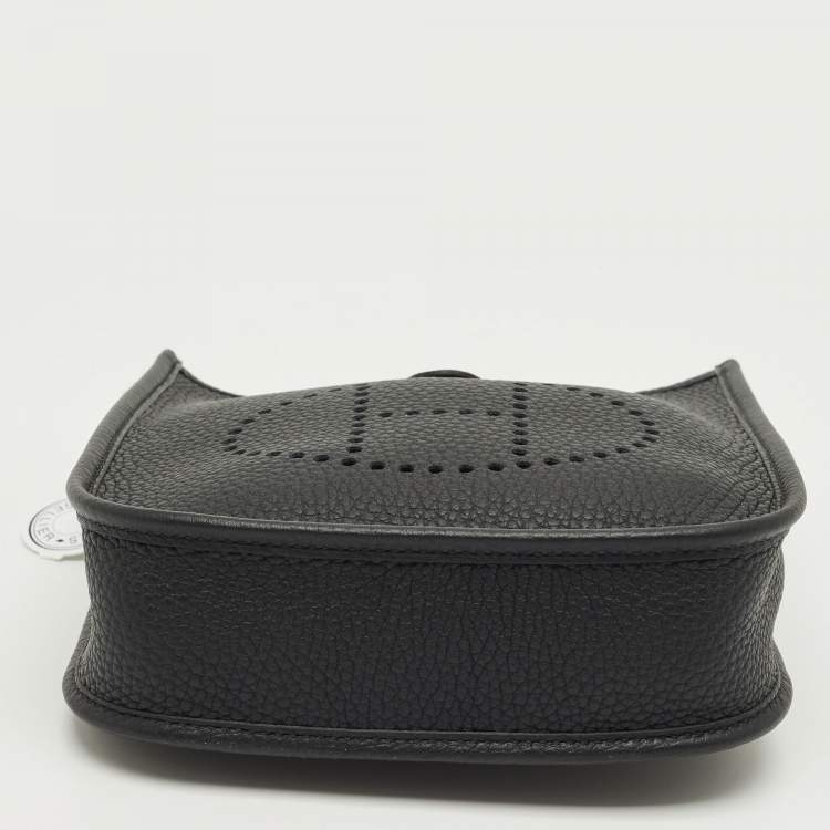 Pre Owned Hermes Noir/Ebene Taurillon Clemence Leather Evelyne Amazone TPM Bag