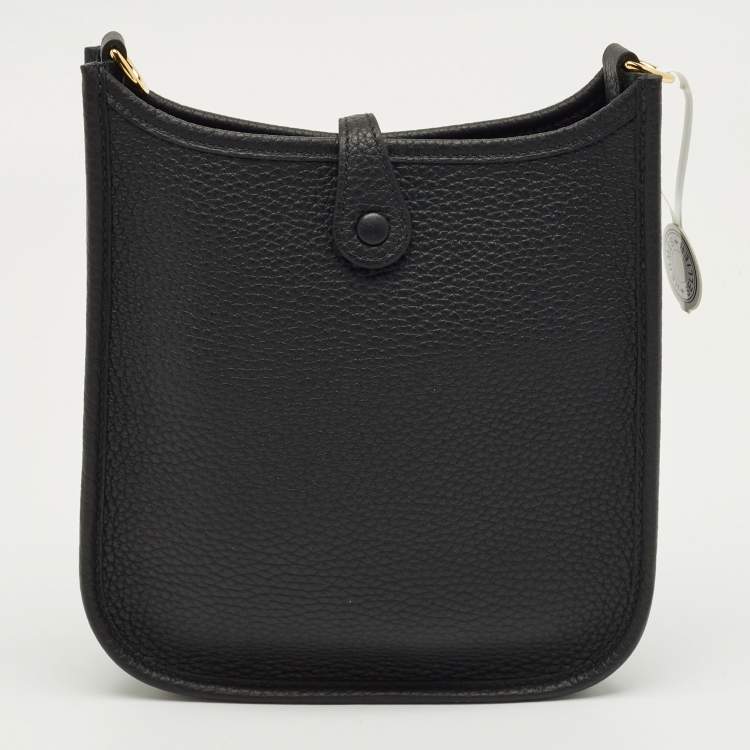 Pre Owned Hermes Noir/Ebene Taurillon Clemence Leather Evelyne Amazone TPM Bag