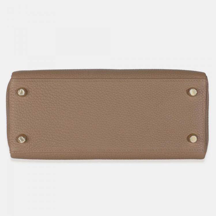 Pre Owned Hermes Kelly 25 Beige De Weimar Togo Retourne Bag