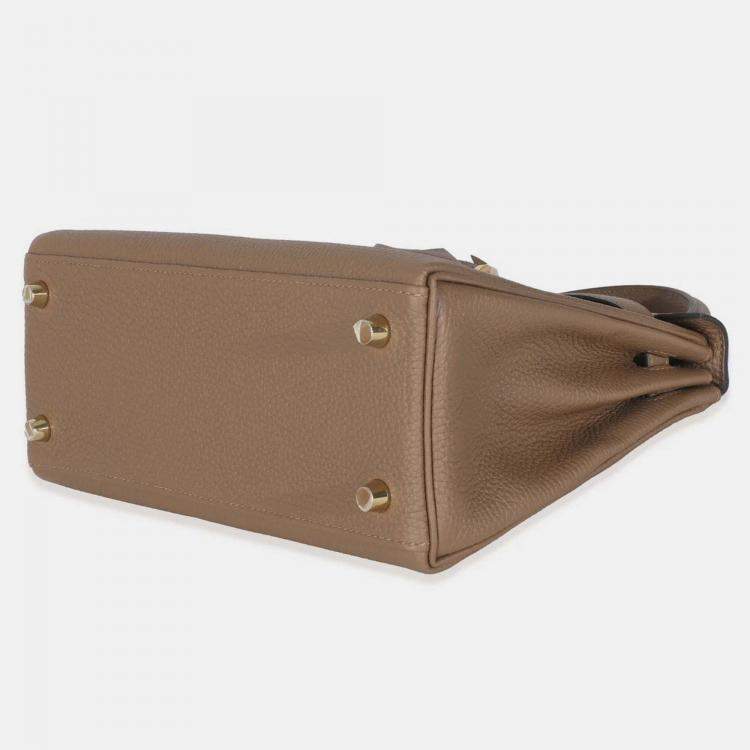 Pre Owned Hermes Kelly 25 Beige De Weimar Togo Retourne Bag