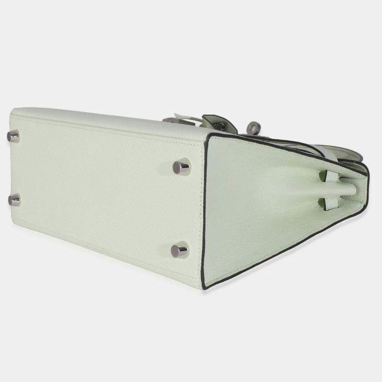 Pre Owned Hermes Sellier Kelly 25  Vert Fizz Epsom Bag