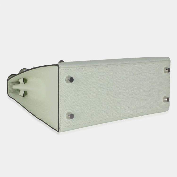 Pre Owned Hermes Sellier Kelly 25  Vert Fizz Epsom Bag