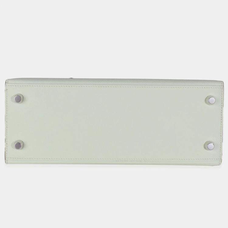 Pre Owned Hermes Sellier Kelly 25  Vert Fizz Epsom Bag