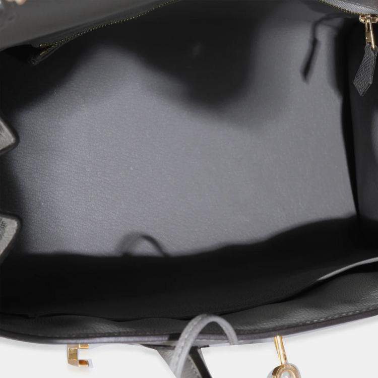Pre Owned Hermes Sellier Birkin 30 Gris Meyer Epsom Bag 