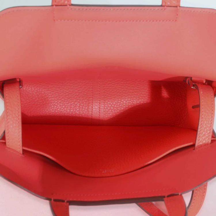 Pre Owned Hermes Halzan 25 Rose Texas Clemence Bag