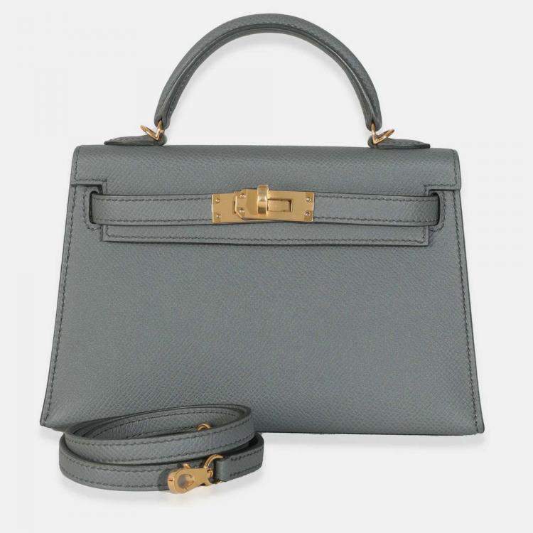 مملوكة مسبقًا حقيبة هيرمس كِلي ميني 20 فيرت أماند جلد إيبسوم