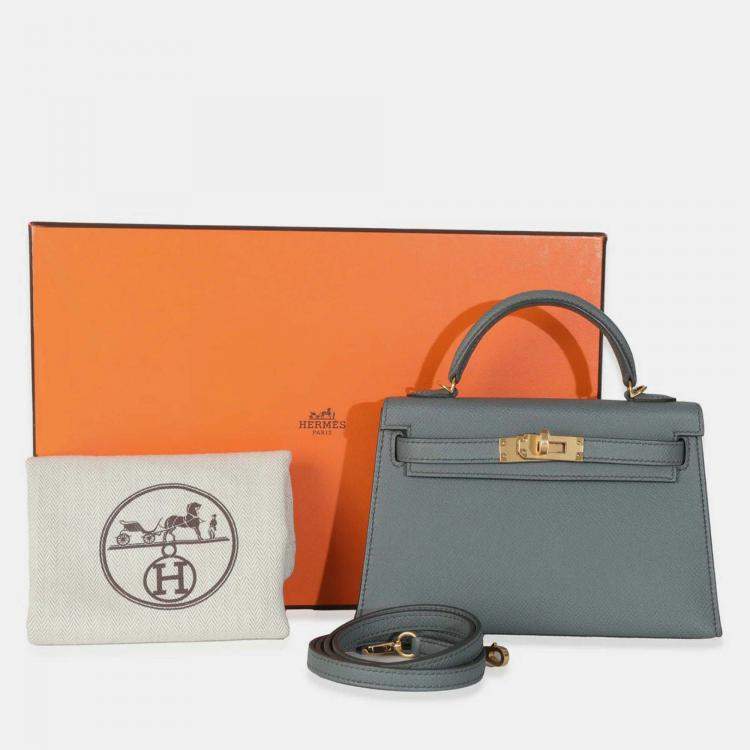 مملوكة مسبقًا حقيبة هيرمس كِلي ميني 20 فيرت أماند جلد إيبسوم
