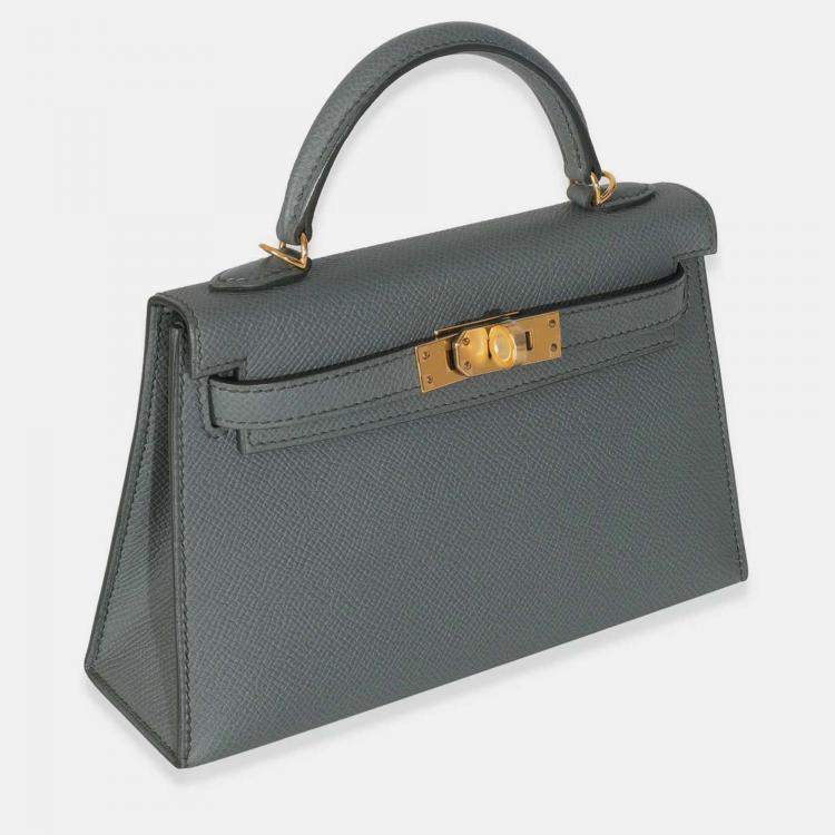 مملوكة مسبقًا حقيبة هيرمس كِلي ميني 20 فيرت أماند جلد إيبسوم