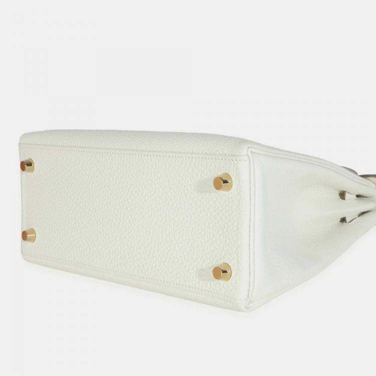 Pre Owned Hermes  Kelly 25  Mushroom Togo Retourne Bag