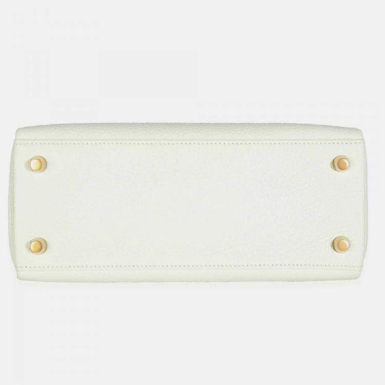 Pre Owned Hermes  Kelly 25  Mushroom Togo Retourne Bag