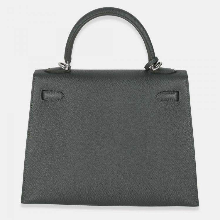 Pre Owned Hermes Vert Mangrove Epsom Sellier Kelly 25 SHW