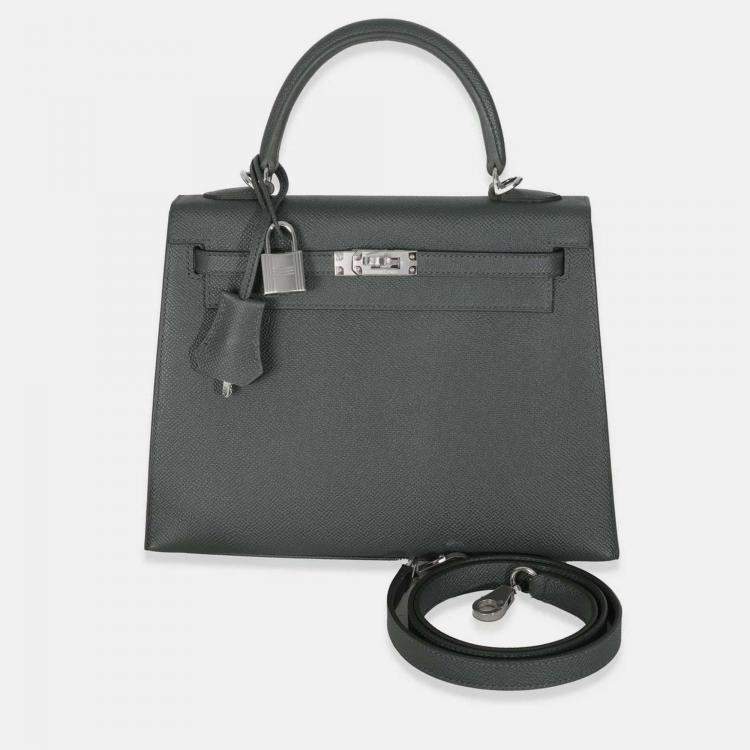 Pre Owned Hermes Vert Mangrove Epsom Sellier Kelly 25 SHW