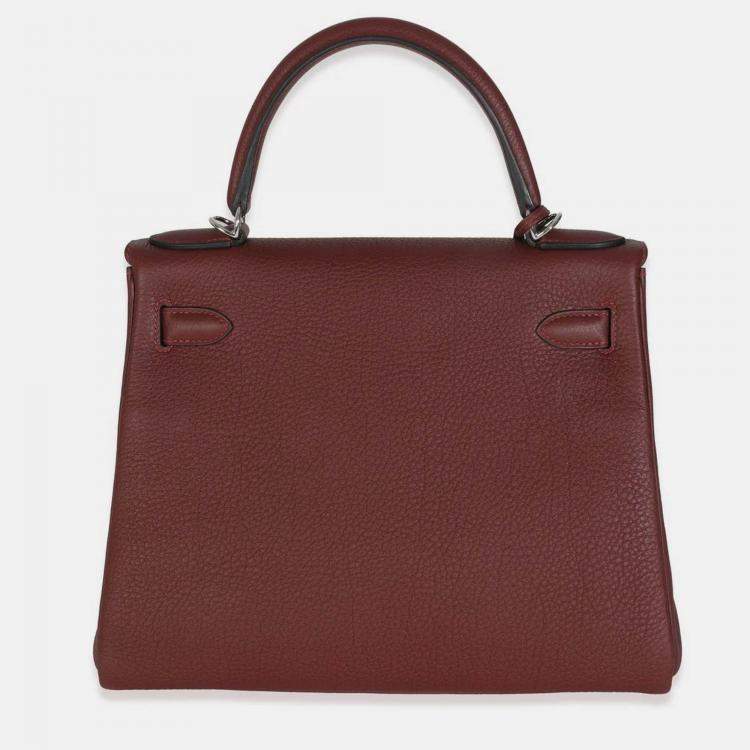 Pre Owned Hermes Rouge H Togo Retourne Kelly 28 SHW