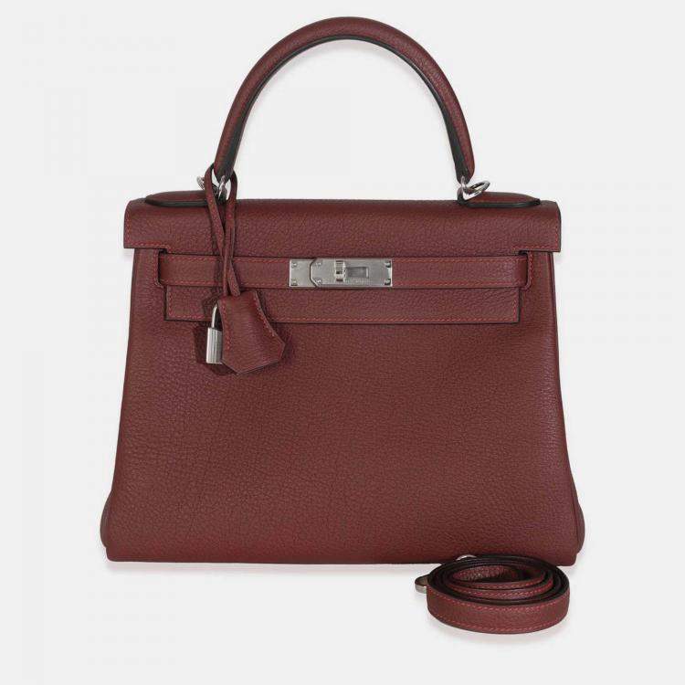 Pre Owned Hermes Rouge H Togo Retourne Kelly 28 SHW