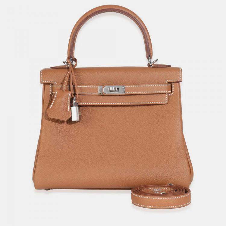 Pre Owned Hermes Gold Togo Retourne Kelly 25 SHW