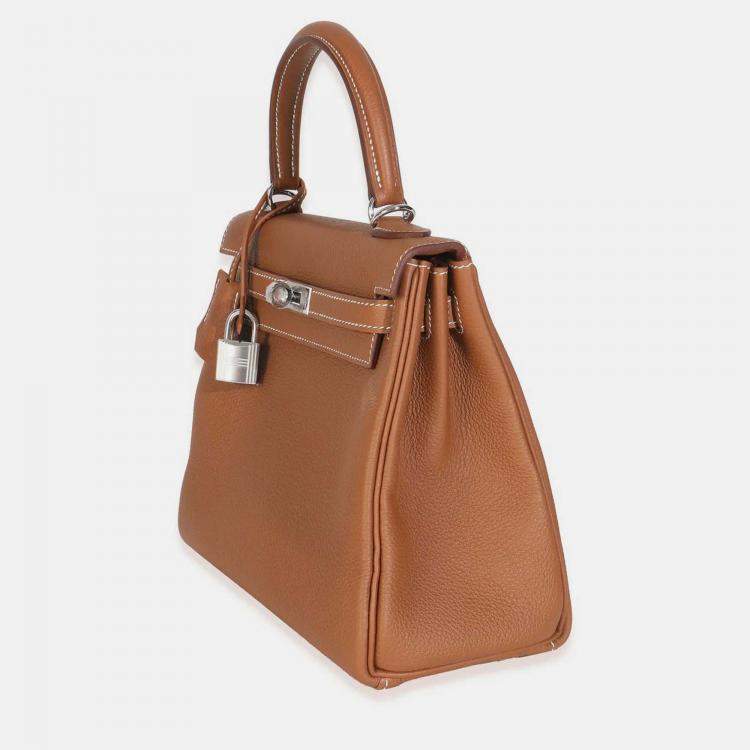 Pre Owned Hermes Gold Togo Retourne Kelly 25 SHW