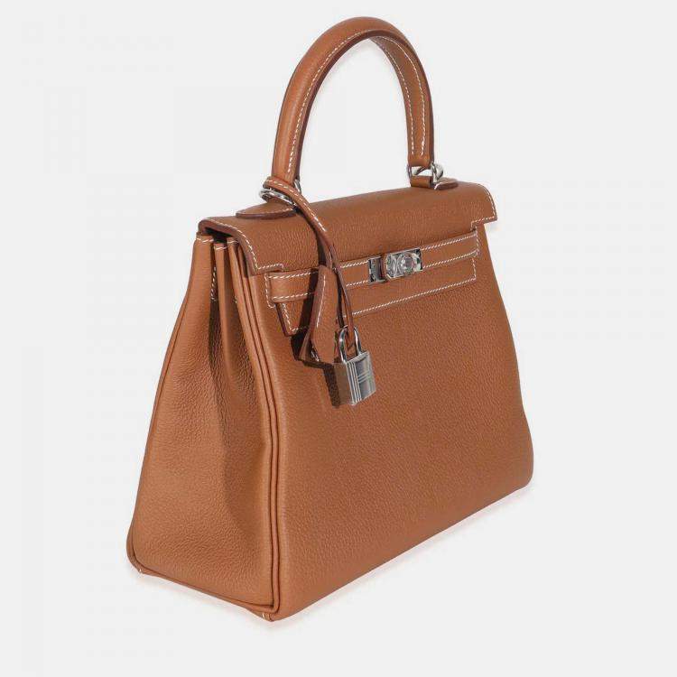 Pre Owned Hermes Gold Togo Retourne Kelly 25 SHW