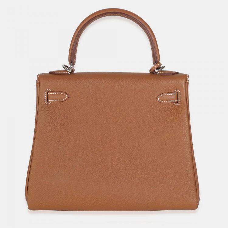 Pre Owned Hermes Gold Togo Retourne Kelly 25 SHW