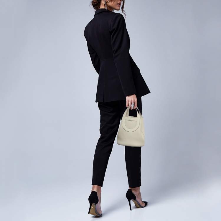 Pre Owned Hermès Beton Taurillon Clemence and Swift Leather In The Loop 18 Bag