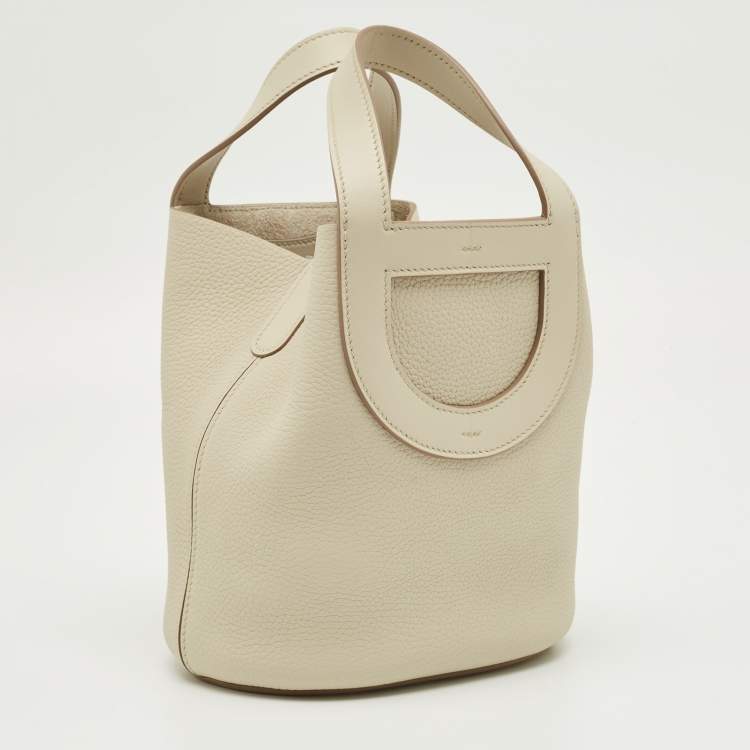 Pre Owned Hermès Beton Taurillon Clemence and Swift Leather In The Loop 18 Bag