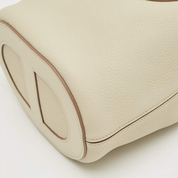 Pre Owned Hermès Beton Taurillon Clemence and Swift Leather In The Loop 18 Bag