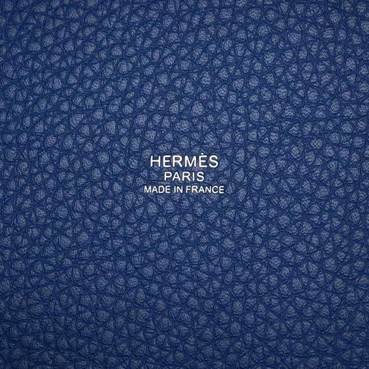 Pre Owned Hermes Picotin Lock Blue Tie Taurillon Clemence Size PM