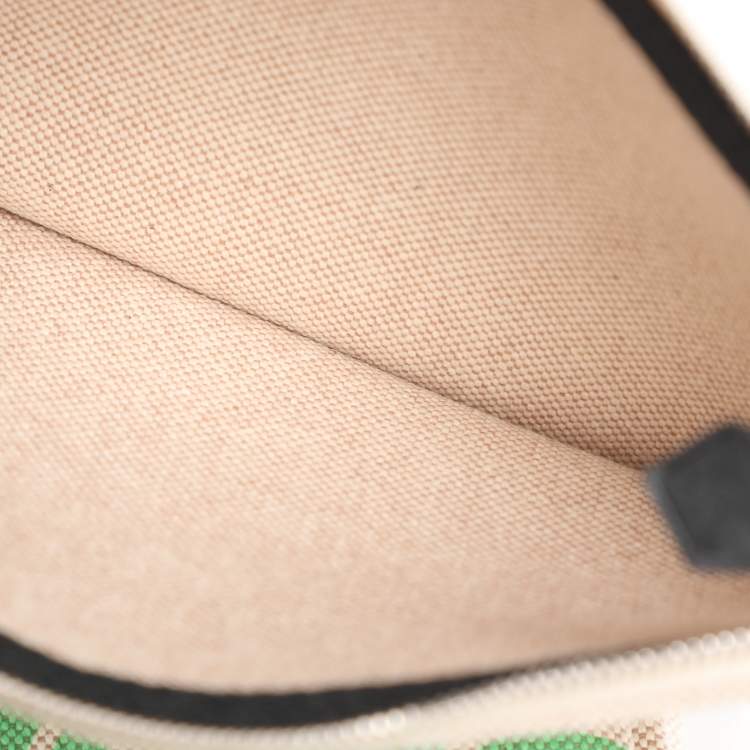 Pre Owned Hermès Vert Comics/Black H Plume Canvas and Vache Hunter Leather Maillons & Co Motif Herbag Zip 31 Bag