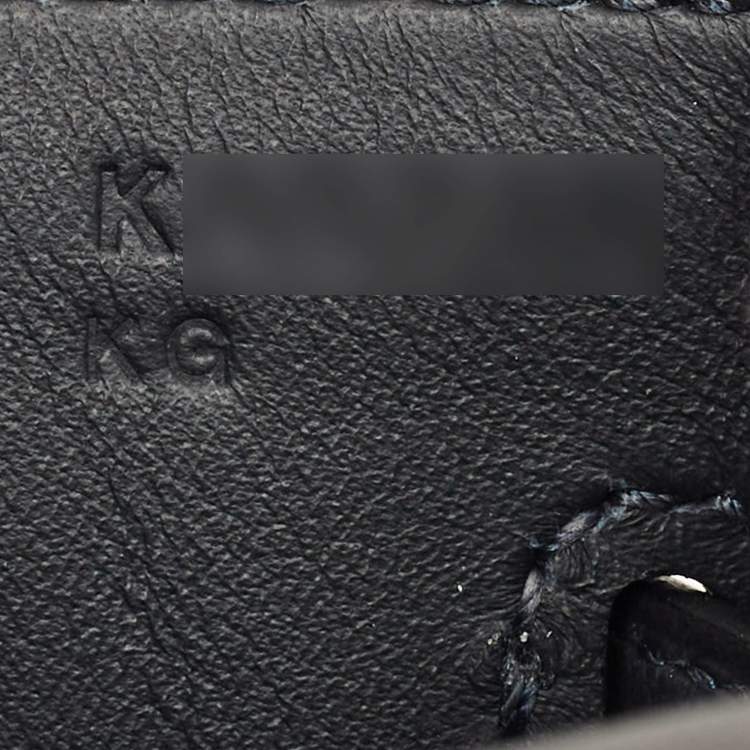 Pre Owned Hermes Gris Misty Swift Leather Palladium Finish Kelly Moove Bag