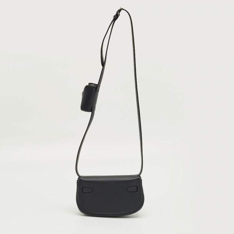 Pre Owned Hermes Gris Misty Swift Leather Palladium Finish Kelly Moove Bag