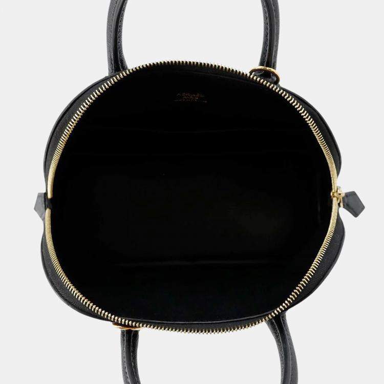 Pre Owned Hermes Bolide 1923 Black Chevre Myzore Goatskin Size Mini